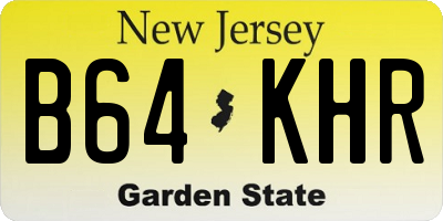 NJ license plate B64KHR