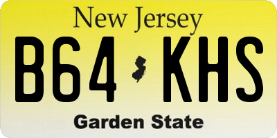 NJ license plate B64KHS