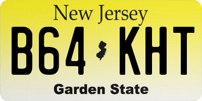 NJ license plate B64KHT
