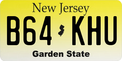 NJ license plate B64KHU