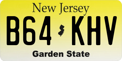 NJ license plate B64KHV