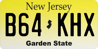 NJ license plate B64KHX