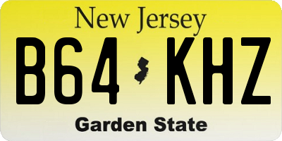 NJ license plate B64KHZ