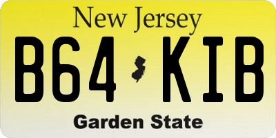 NJ license plate B64KIB