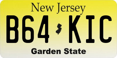 NJ license plate B64KIC