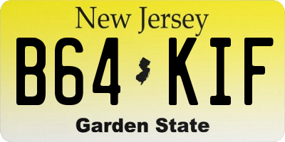 NJ license plate B64KIF