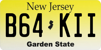 NJ license plate B64KII
