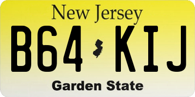 NJ license plate B64KIJ