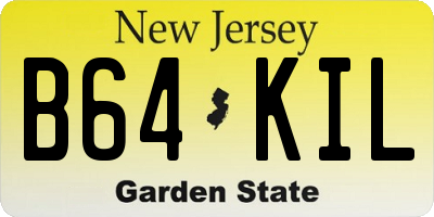 NJ license plate B64KIL