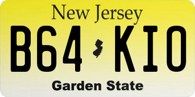NJ license plate B64KIO