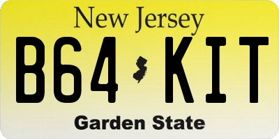 NJ license plate B64KIT