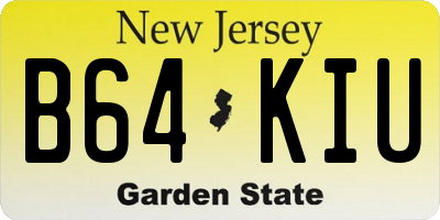NJ license plate B64KIU