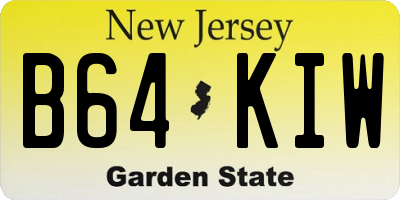 NJ license plate B64KIW