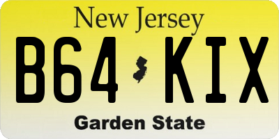 NJ license plate B64KIX