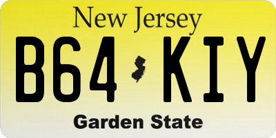 NJ license plate B64KIY