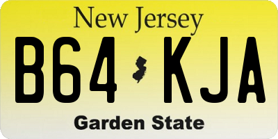 NJ license plate B64KJA
