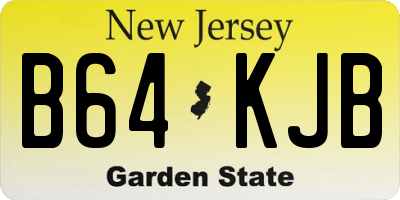 NJ license plate B64KJB