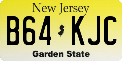 NJ license plate B64KJC