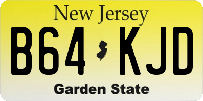 NJ license plate B64KJD