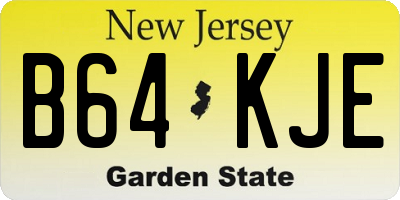 NJ license plate B64KJE