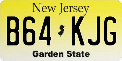 NJ license plate B64KJG