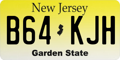 NJ license plate B64KJH