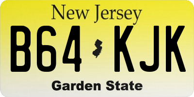 NJ license plate B64KJK