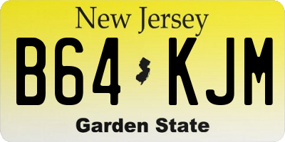 NJ license plate B64KJM