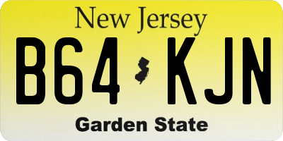 NJ license plate B64KJN