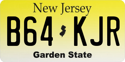 NJ license plate B64KJR