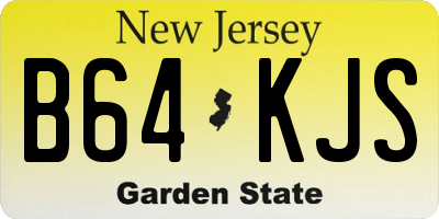 NJ license plate B64KJS