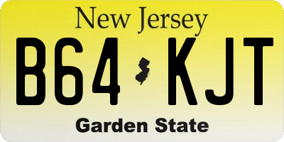 NJ license plate B64KJT