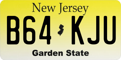 NJ license plate B64KJU
