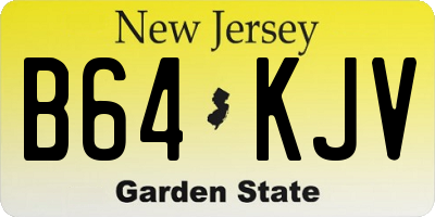 NJ license plate B64KJV