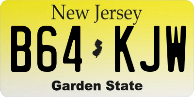NJ license plate B64KJW