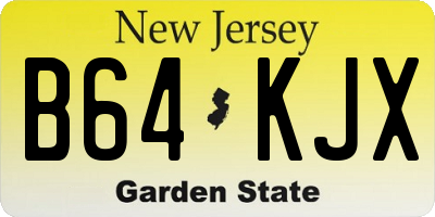 NJ license plate B64KJX