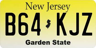 NJ license plate B64KJZ