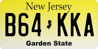 NJ license plate B64KKA