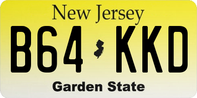 NJ license plate B64KKD