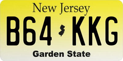 NJ license plate B64KKG