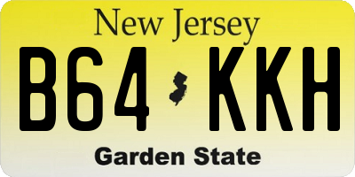 NJ license plate B64KKH