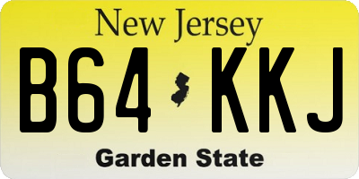 NJ license plate B64KKJ