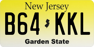 NJ license plate B64KKL