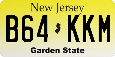 NJ license plate B64KKM