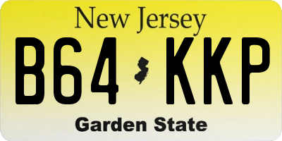 NJ license plate B64KKP