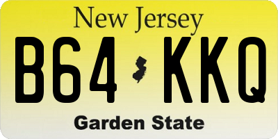 NJ license plate B64KKQ
