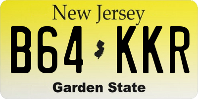 NJ license plate B64KKR
