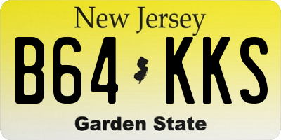 NJ license plate B64KKS