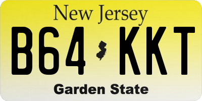 NJ license plate B64KKT