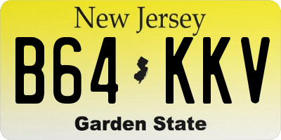 NJ license plate B64KKV